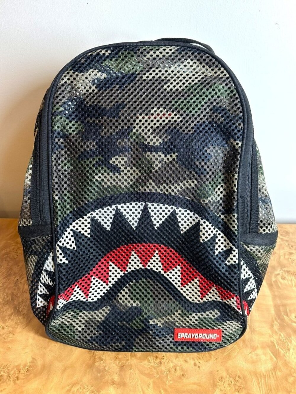 Sprayground Camo Mesh Shark Backpack B1506 Limited Edition Laptop Bag